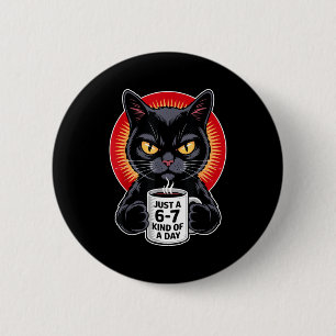 Mpy 6 7 Meme Cat Funny Gen Alpha Six Seven Cat Lov 6 Cm Round Badge