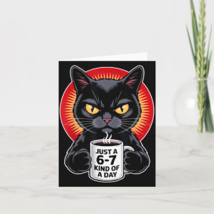Mpy 6 7 Meme Cat Funny Gen Alpha Six Seven Cat Lov Card