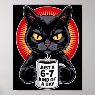 Mpy 6 7 Meme Cat Funny Gen Alpha Six Seven Cat Lov Poster