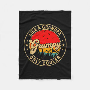 Mpy Like A Grandpa Only Cooler Retro For Papa Gran Fleece Blanket
