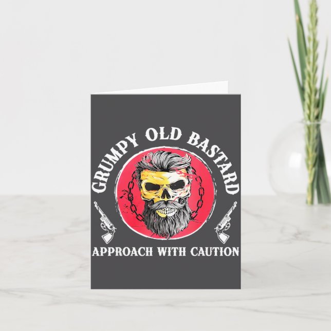 Mpy Old Approach With Caution Beard Skull Barber  Card (Front)