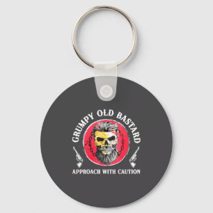 Mpy Old Approach With Caution Beard Skull Barber Key Ring