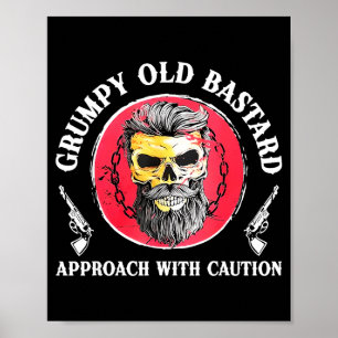 Mpy Old Approach With Caution Beard Skull Barber Poster