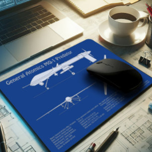 MQ-1 Predator  UAV- Aeroplane Blueprint ABD Mouse Pad