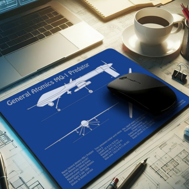 MQ-1 Predator  UAV- Aeroplane Blueprint ABD Mouse Pad (Creator Uploaded)