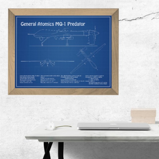 MQ-1 Predator  UAV- Aeroplane Blueprint AD  Photo Print (Creator Uploaded)