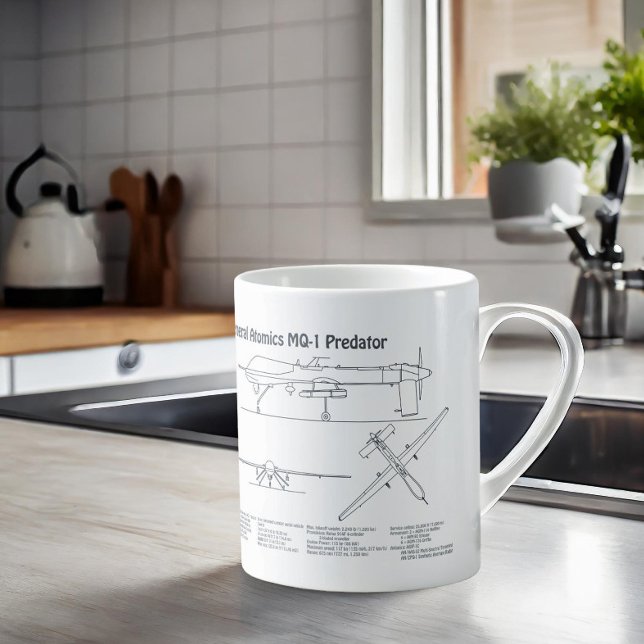 MQ-1 Predator  UAV- Aeroplane Blueprint BD  Coffee Mug (Creator Uploaded)
