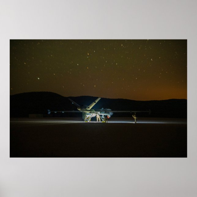 MQ-9 Reaper at Night Poster (Front)