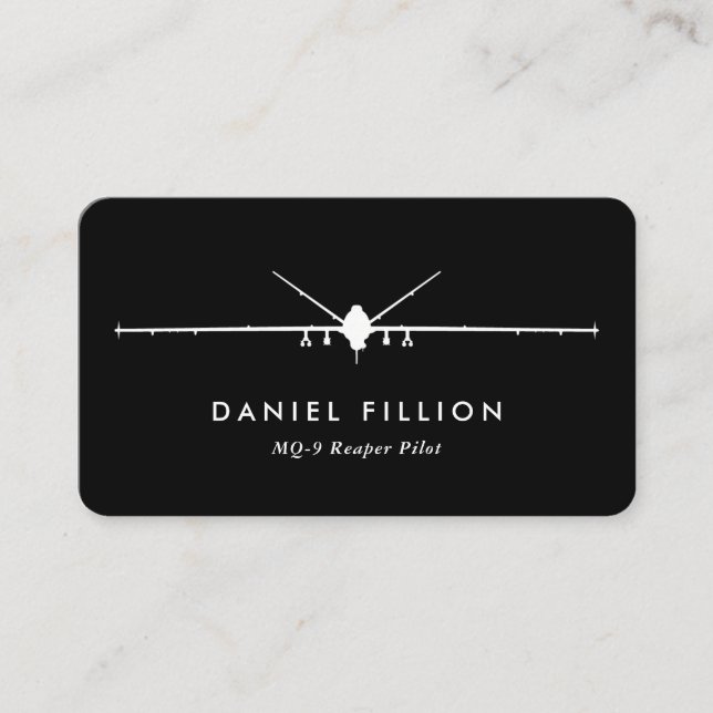 MQ-9 Reaper Pilot with Squadron Patch Business Card (Front)