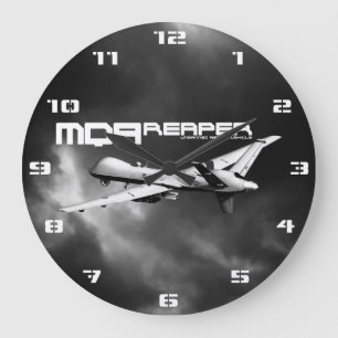 MQ-9 Reaper Round (Large) Wall Clock