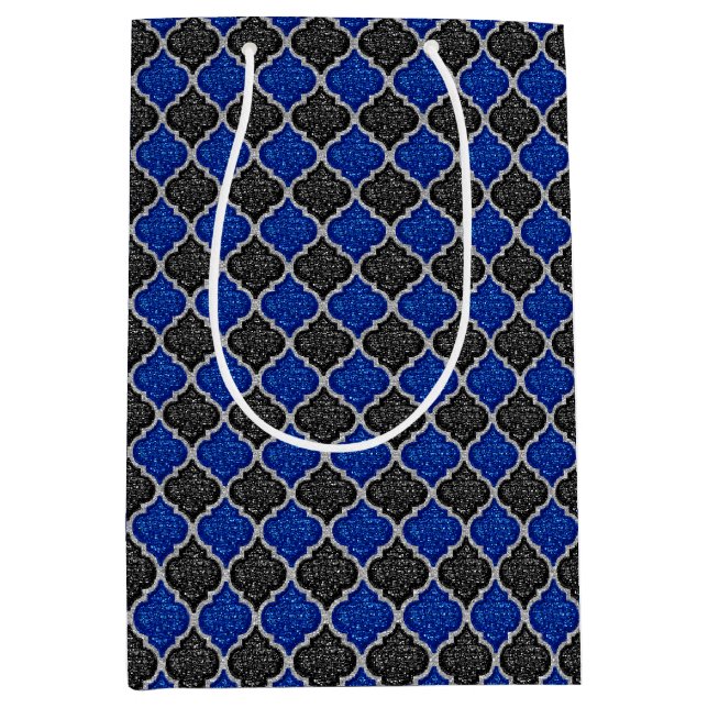 MQF Sequins-BLACK-BLUE-SILVER-GIFT BAG M (Front)