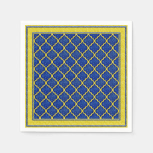 MQF Sequins-Blue-Yellow-PAPER NAPKINS