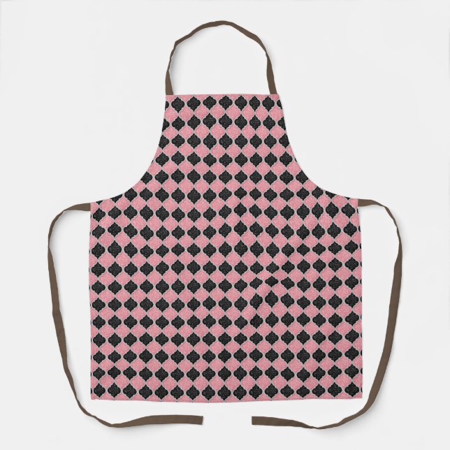 MQF Sequins-Dusty Pink-Black-White- Apron (Front)
