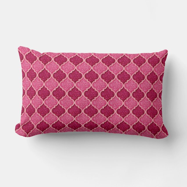 MQF Sequins-Pink-Magenta-LUMBAR PILLOW (Front)
