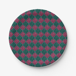MQF Sequins-PLUM-JADE-PAPER PLATES