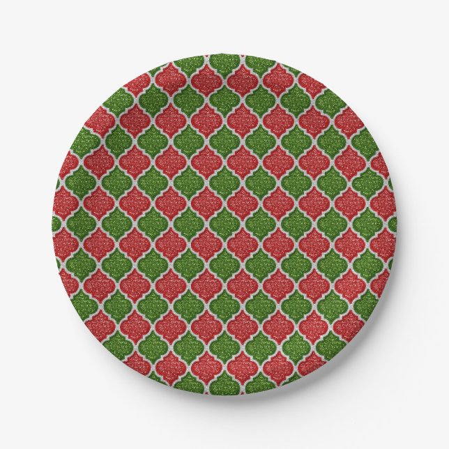 MQF Sequins-RED-WHITE-GREEN-PAPER PLATES (Front)