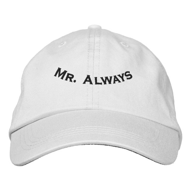 Mr Always Elegant White-Hat Honeymoon Romantic Fit Embroidered Hat (Front)