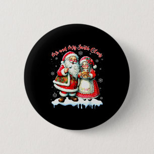 Mr & Mrs Santa Claus Christmas Matching Couple 6 Cm Round Badge