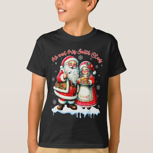 Mr &amp; Mrs Santa Claus Christmas Matching Couple T-Shirt (Front)