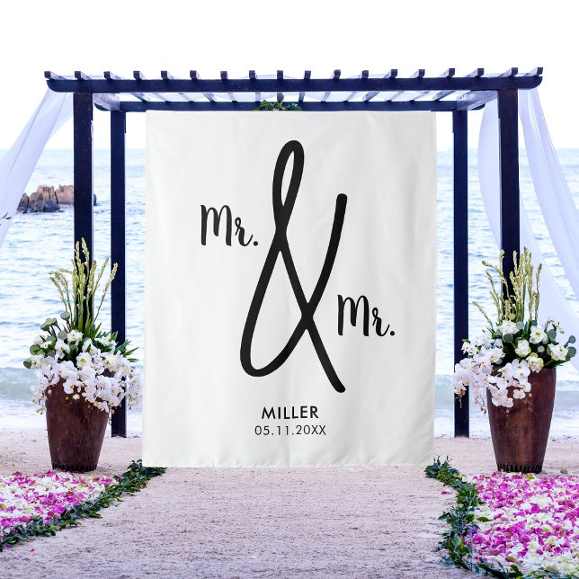 Mr and Mr Backdrop Gay Wedding LGBT Tapestry (Mr and Mr Backdrop Gay Wedding LGBT
)