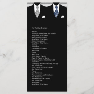 Mr and Mr Blue / Grey Gay Wedding Service Order Program
