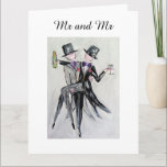 'Mr and Mr' Gay Wedding Card<br><div class="desc">I brought these designs as I could't find anything different and personal specifically for Gay wedding designs.  This particular design was a painting that I wedding a gift.  I called them 'Men who.' and 'Ladies who.'  I hope you like them as much as I enjoyed painting them.</div>