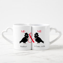 Mr And Mr Newlywed Gay Couple Personalised Coffee Mug Set