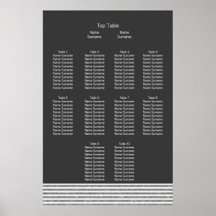 Mr and Mr Suit and Tie Gay Wedding Seating Plan Poster