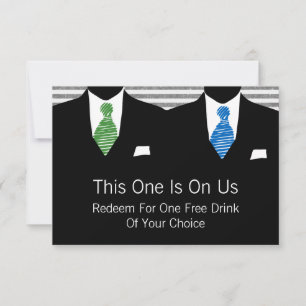 Mr and Mr Suit and Tie Gay Wedding Thank You Card