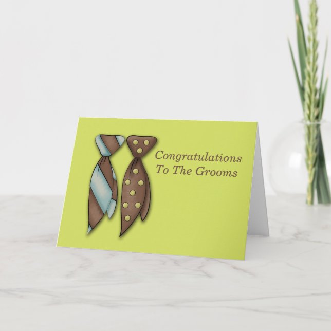 Mr and Mr, Two Grooms Wedding Card (Front)