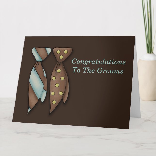 Mr and Mr, Two Grooms Wedding Card (Front)
