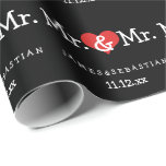 Mr and Mr Two Grooms Wedding Wrapping Paper<br><div class="desc">Mr and Mr Gay Wedding gift wrap paper .. perfect for the two grooms .. mister and mister personalised wrapping paper roll for the civil ceremony / wedding / anniversary from Ricaso</div>