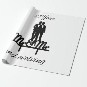 Mr and Mr wrapping paper white and black