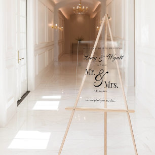 Mr and Mrs Acrylic Wedding Welcome Sign