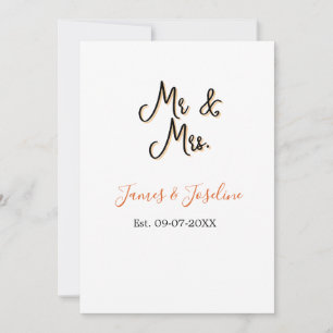 Mr and Mrs add name est. Date year wedding couple Invitation