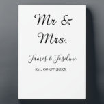 Mr and Mrs add name est. Date year wedding couple  Plaque<br><div class="desc">For lovers like us</div>
