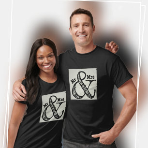 Mr and Mrs And So It Begins Ampersand Symbol T-Shirt