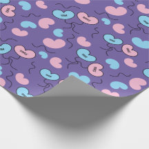 Mr and Mrs Balloons Wedding Party Purple Seamless