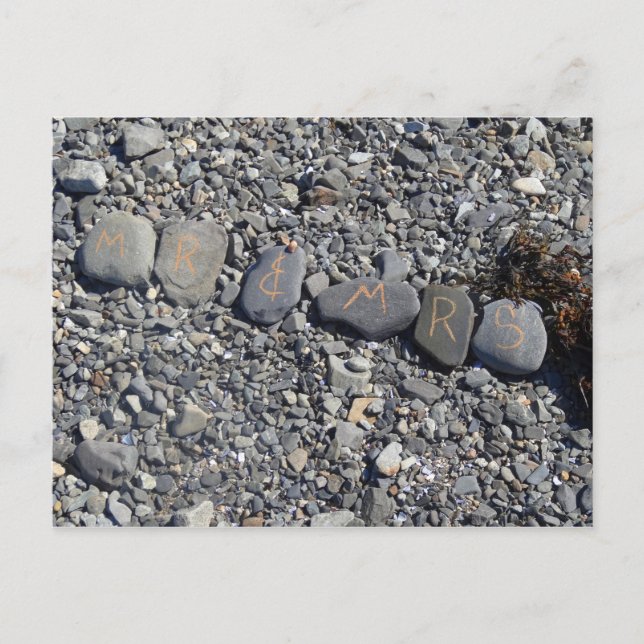 Mr and Mrs Beach Rocks at Bar Harbor Postcard (Front)