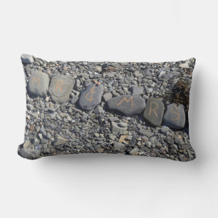 Mr and Mrs Beach Rocks at Bar Harbour Lumbar Cushion