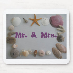Mr and Mrs Beach Wedding Mouse Pad