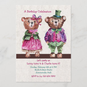 Mr. and Mrs. Bear Invitation