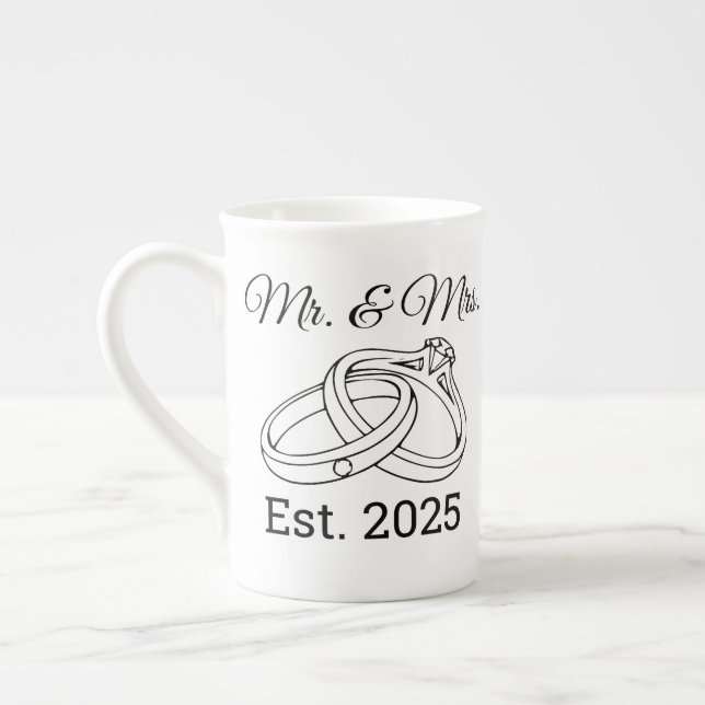 Mr and Mrs. Bone China Mug (Left)