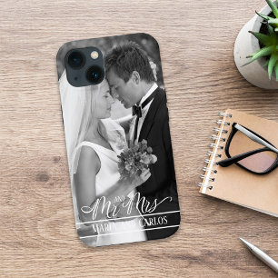 Mr. and Mrs. Calligraphy Script Photo Personalised iPhone 13 Case
