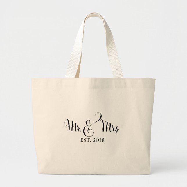 Mr and Mrs Canvas Tote (Front)
