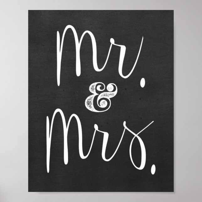 Mr. and Mrs. Chalkboard Wedding Sign (Front)