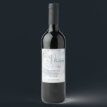 Mr And Mrs Cheers To Love Winter Wedding Wine Label<br><div class="desc">This elegant bottle label can be personalised with your information in chic typography on a winter snowflakes background. Designed by Thisisnotme©</div>