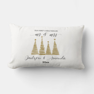 Mr and Mrs Christmas – Personalised Newlywed gift Lumbar Cushion