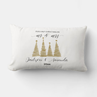Mr and Mrs Christmas – Personalised Newlywed gift Lumbar Cushion