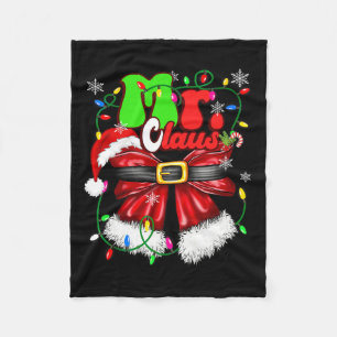 Mr And Mrs Claus Couples Cute Santa Christmas Ligh Fleece Blanket